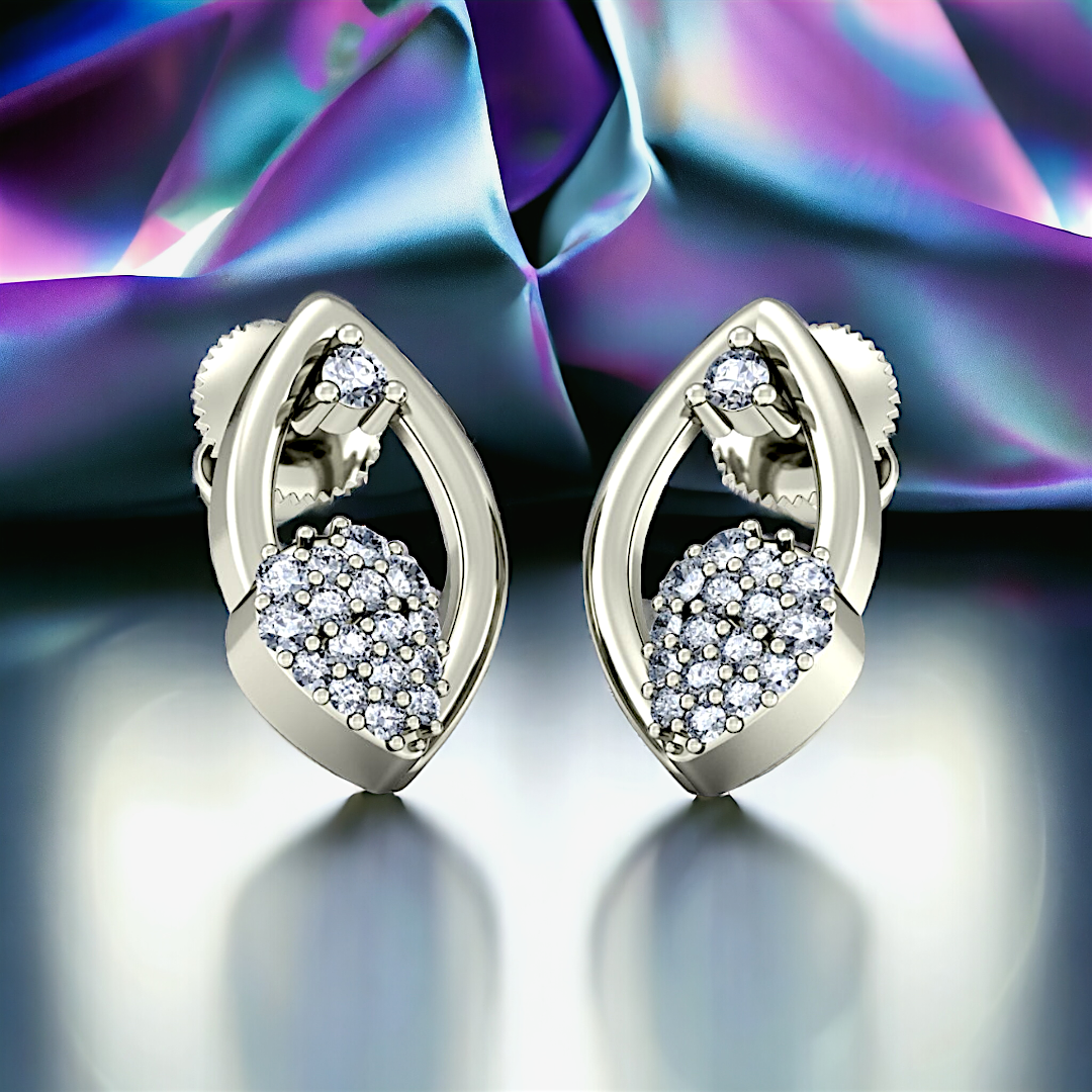 Eclaza 92.5 Zirconia Silver Stud Designer Earring