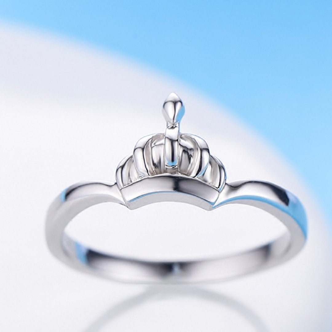 Eclaza A Touch Of Luxury 92.5 Sterling Silver Crown Shape Ring Design For The Discerning Woman