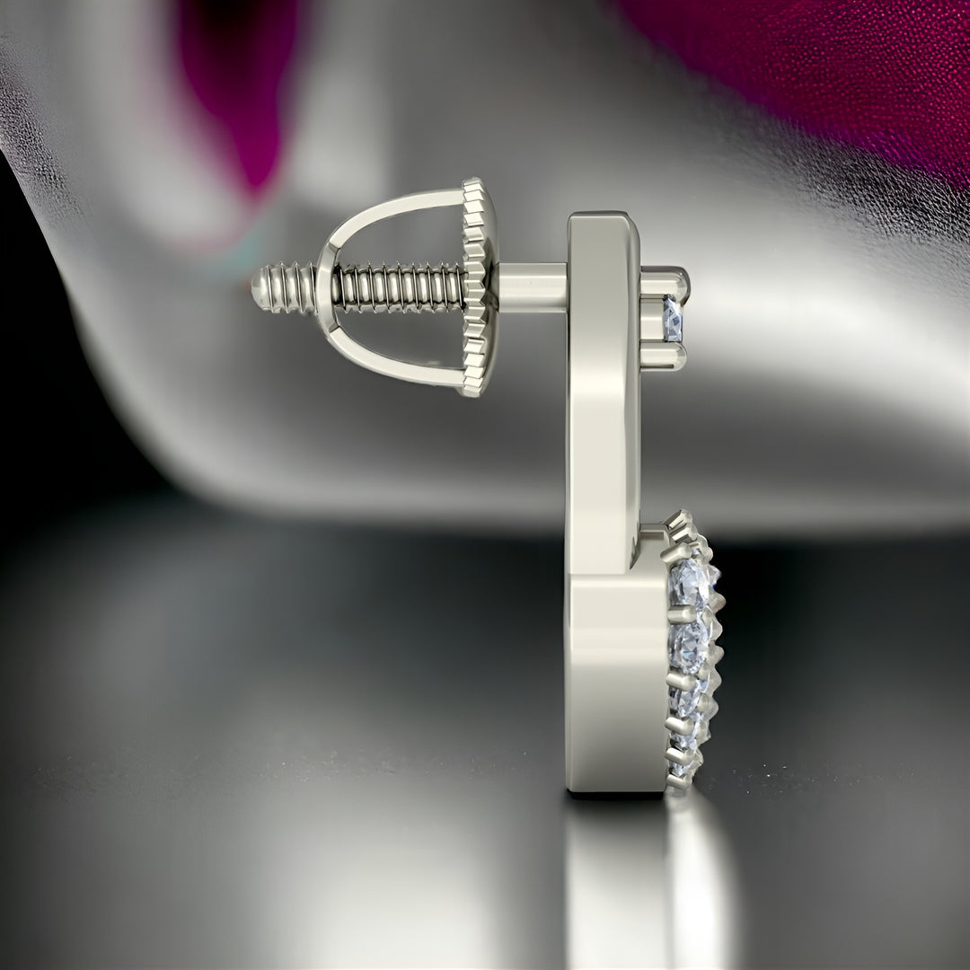 Eclaza 92.5 Zirconia Silver Stud Designer Earring