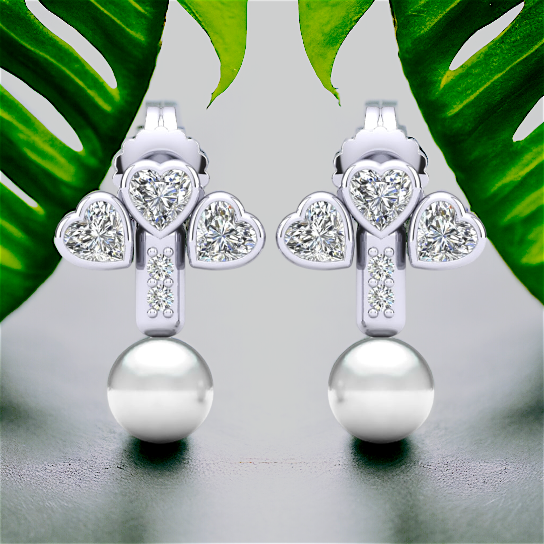 Eclaza Silver Drop Designer Pearl Earring