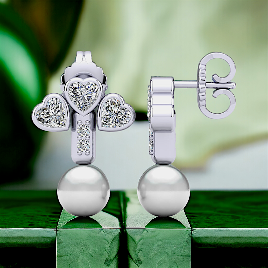 Eclaza Silver Drop Designer Pearl Earring