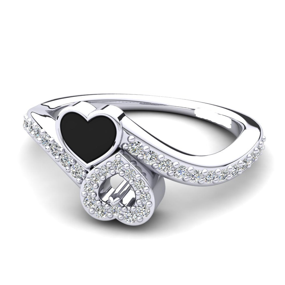 Eclaza Let Your Light Shine Through 92.5 Sterling Silver Heart Shape Ring Design To Amplify Your Inner Glow